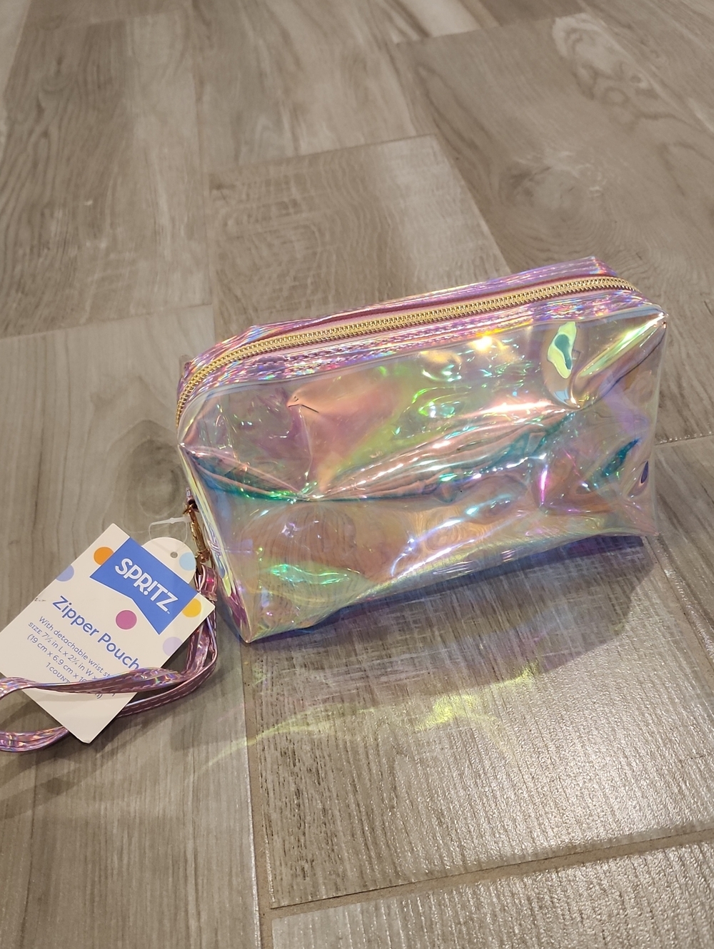 NWT Spritz Iridesent Zipper Pouch Wristlet